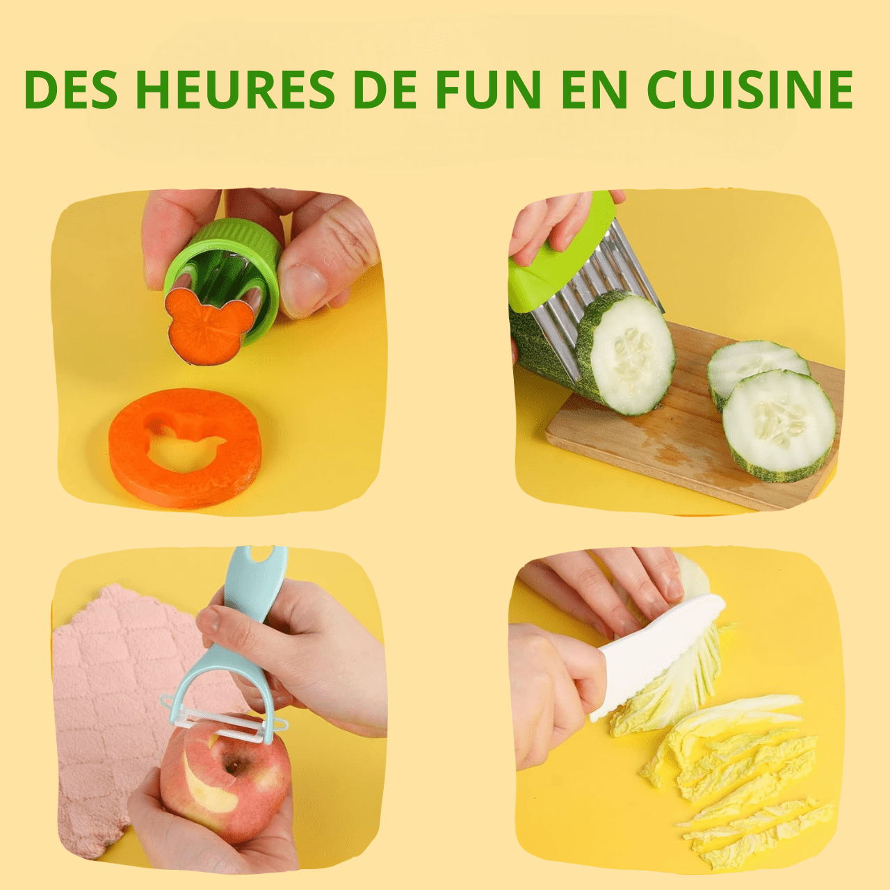 EvyChef™ - Ustensiles de cuisine sécurisés pour enfants (13 pièces)